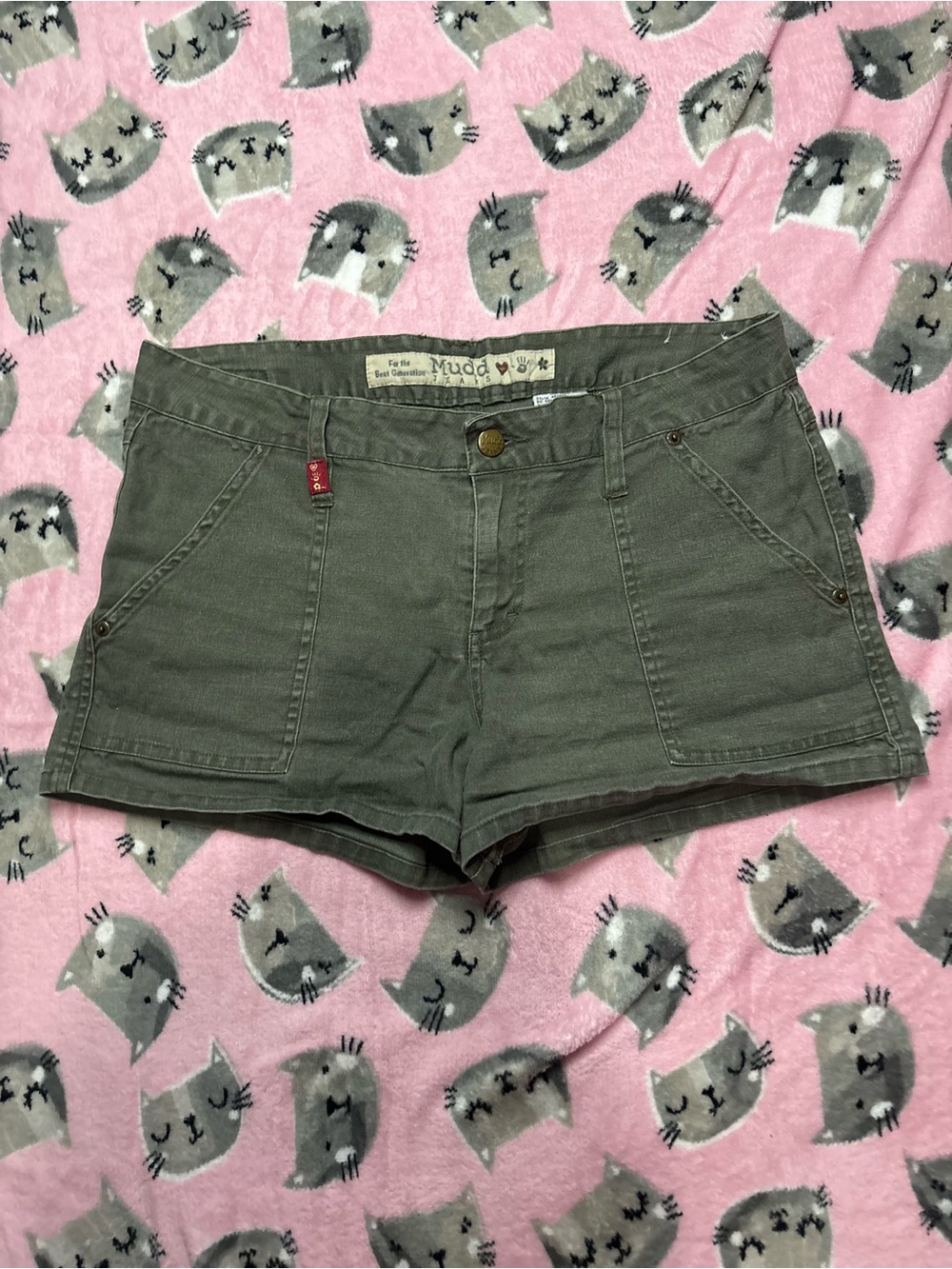 Vintage Y2K Mudd Khaki Green Jean Shorts